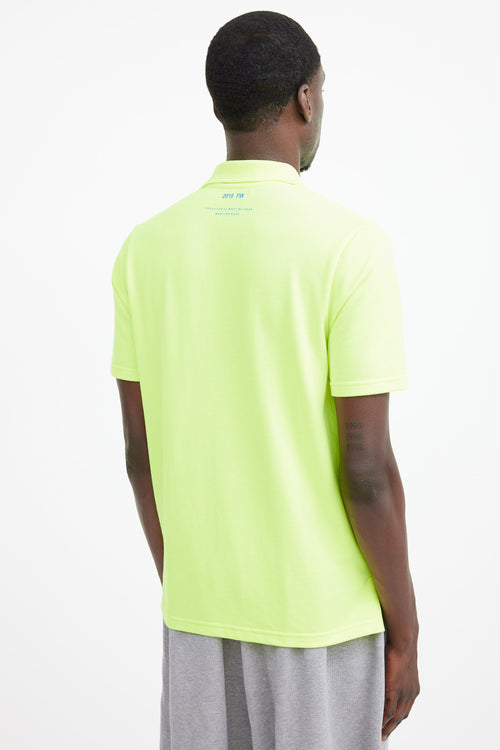 Martine Rose Neon 
Blue Green Logo Polo