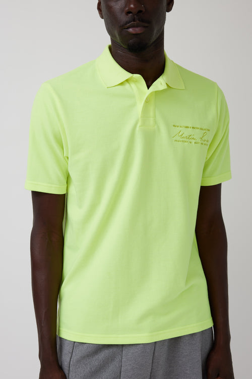 Martine Rose Neon 
Blue Green Logo Polo