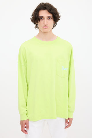 Martine Rose Neon Green 
Multicolour Graphic Top