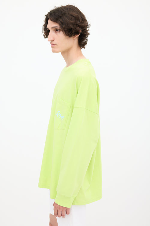 Martine Rose Neon Green 
Multicolour Graphic Top