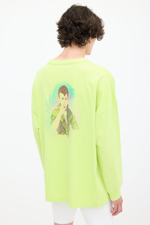 Martine Rose Neon Green 
Multicolour Graphic Top