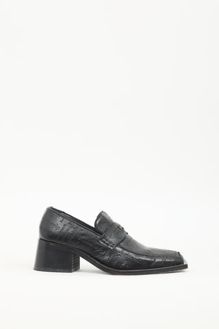 Martine Rose Black Leather Bagleys Heeled Loafer