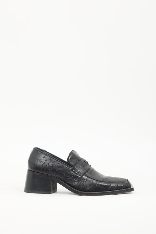 Martine Rose Black Leather Bagleys Heeled Loafer