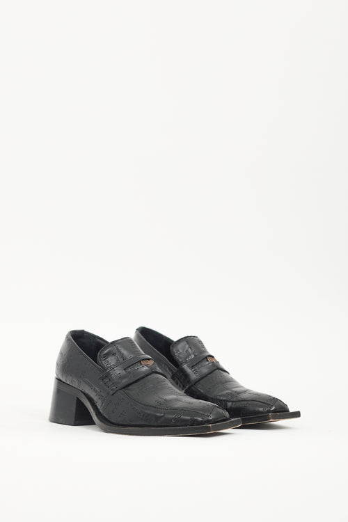 Martine Rose Black Leather Bagleys Heeled Loafer