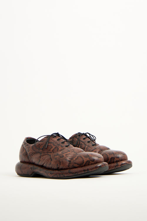 Martine Rose X Clarks Brown 
Black Textured Oxford