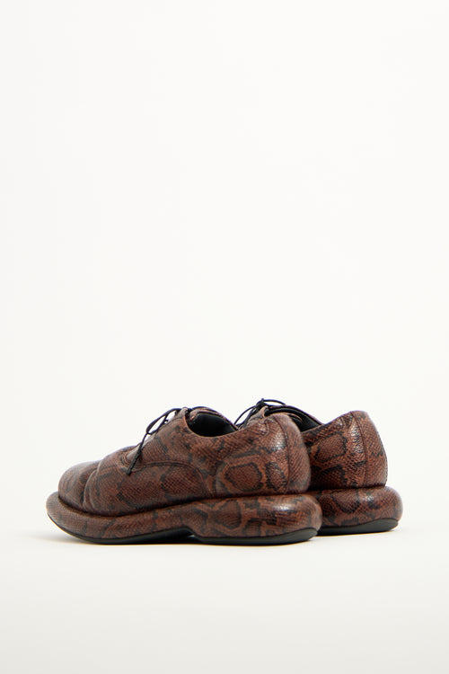 Martine Rose X Clarks Brown 
Black Textured Oxford