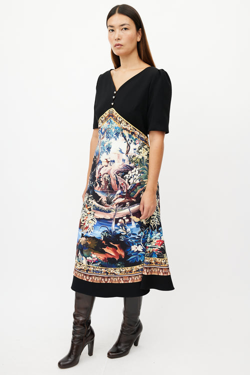 Mary Katrantzou Black 
Multicolour Garden Dress