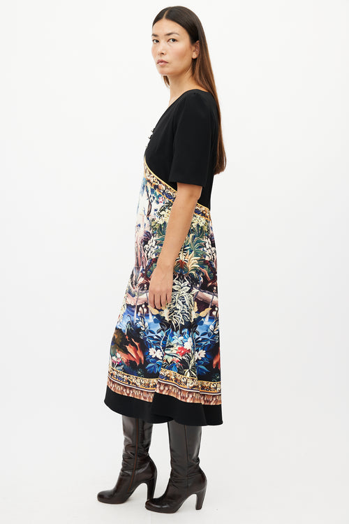 Mary Katrantzou Black 
Multicolour Garden Dress