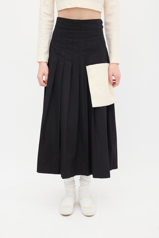 Maryam Nassir Zadeh Black 
Begie Pleated Pocket Skirt