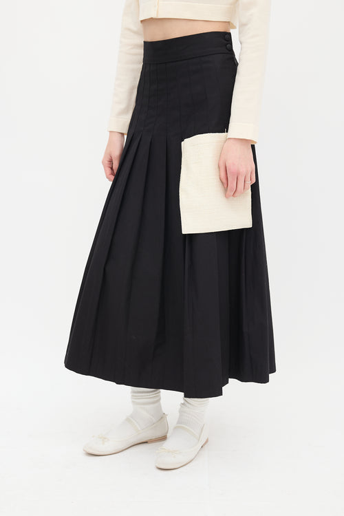 Maryam Nassir Zadeh Black 
Begie Pleated Pocket Skirt