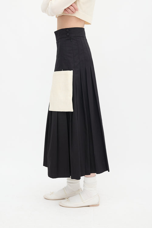 Maryam Nassir Zadeh Black 
Begie Pleated Pocket Skirt