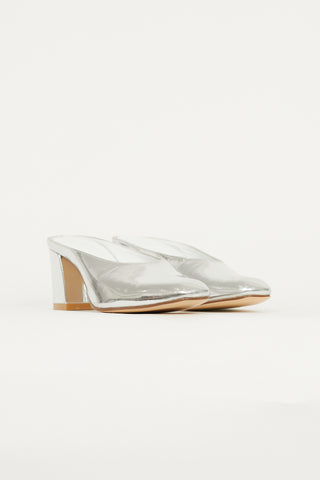 Maryam Nassir Zadeh Silver Leather Heeled Mule