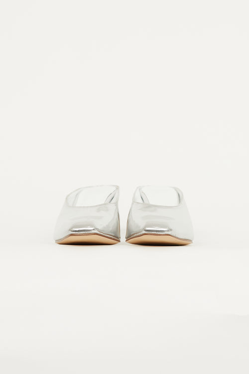 Maryam Nassir Zadeh Silver Leather Heeled Mule