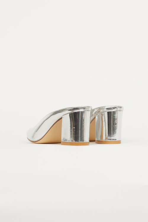 Maryam Nassir Zadeh Silver Leather Heeled Mule