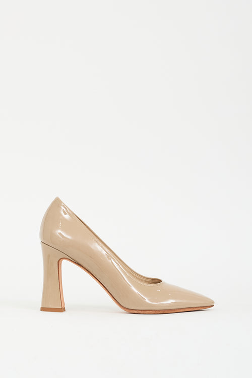 Maryam Nassir Zadeh Beige Patent Leather Pump