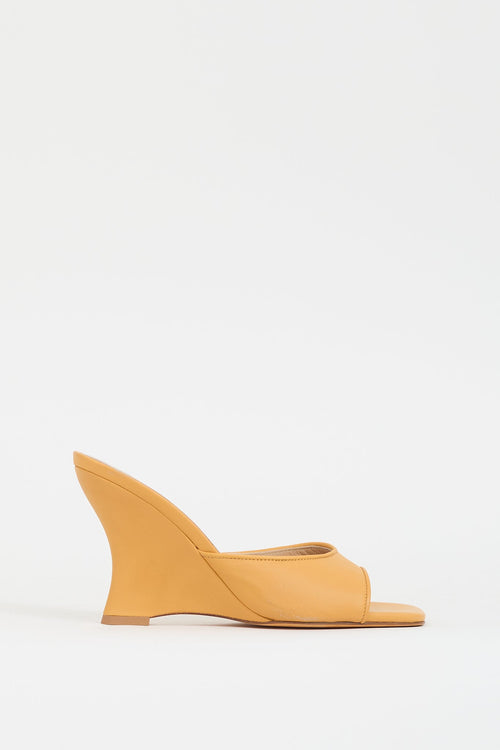 Maryam Nassir Zadeh Yellow Leather Lido Wedge Mule