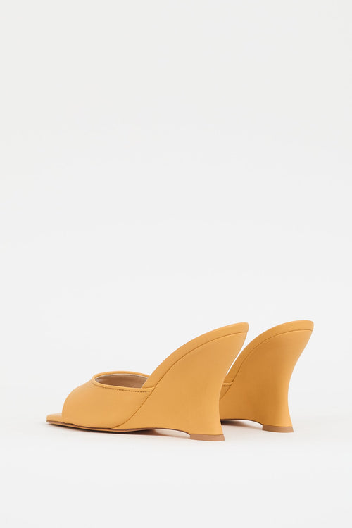 Maryam Nassir Zadeh Yellow Leather Lido Wedge Mule