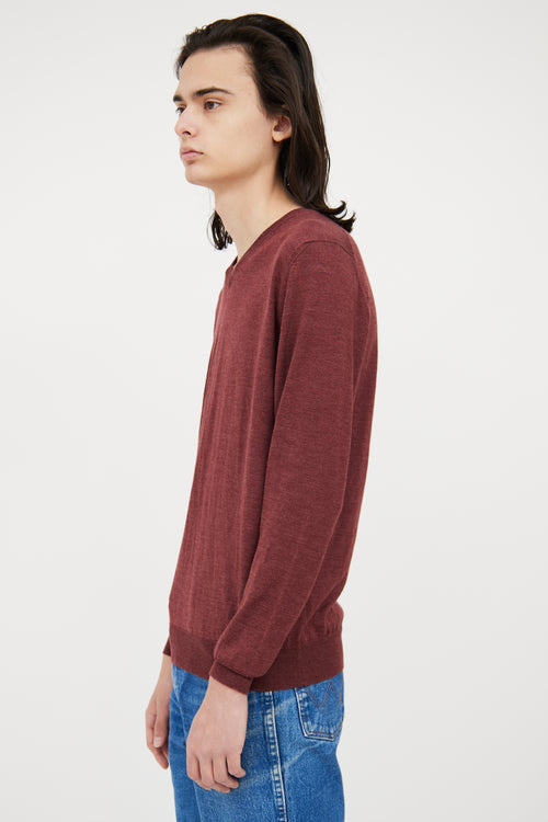 Maurizio Baldassari Burgundy Wool Blend Sweater