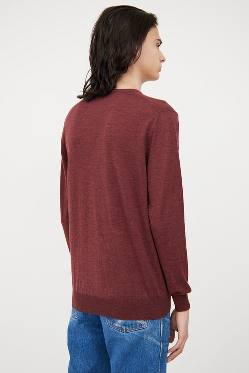 Maurizio Baldassari Burgundy Wool Blend Sweater