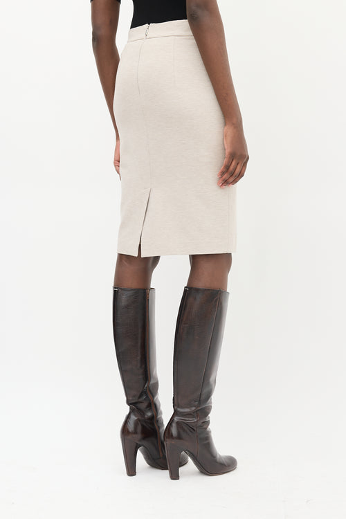 Max Mara Heather Beige Pencil Skirt