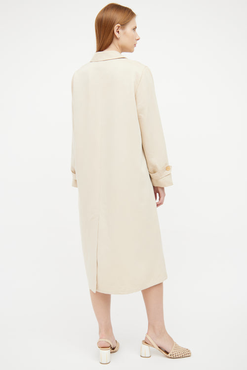 Max Mara Beige Single Breasted Long Sleeve Duster