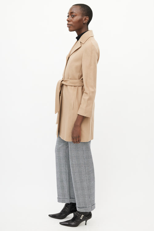 Max Mara Beige Wool Belted Coat