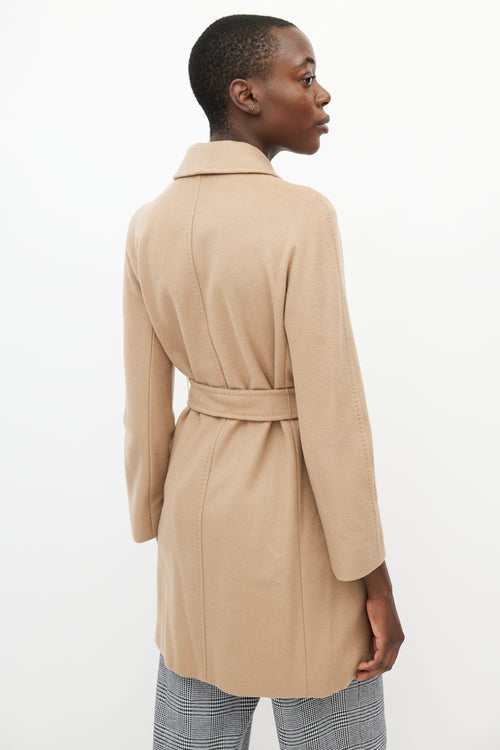 Max Mara Beige Wool Belted Coat