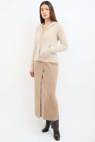 Max Mara Beige Wool 
Cashmere Midi Skirt