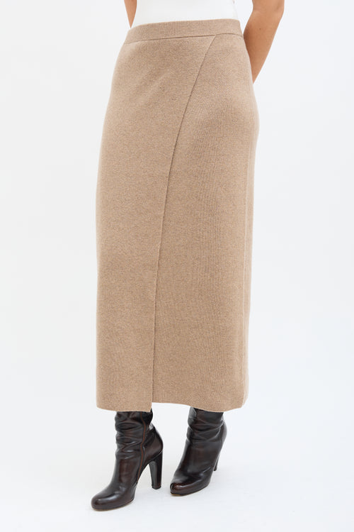 Max Mara Beige Wool 
Cashmere Midi Skirt