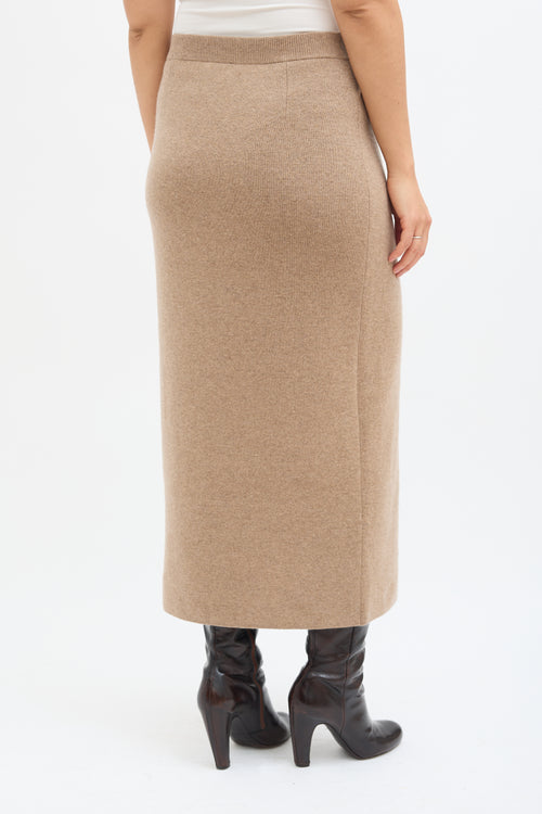 Max Mara Beige Wool 
Cashmere Midi Skirt