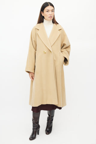 Max Mara Beige Wool Oversized Coat