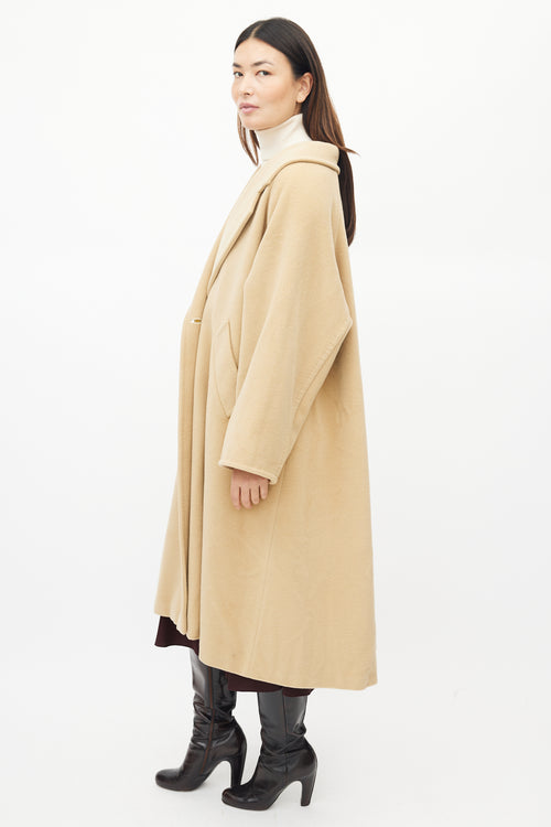 Max Mara Beige Wool Oversized Coat