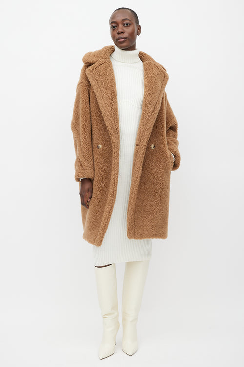 Max Mara Beige Wool Teddy Coat