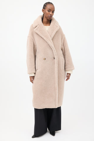 Max Mara Beige Wool Teddy Coat