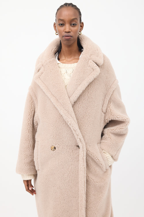 Max Mara Beige Wool Teddy Coat