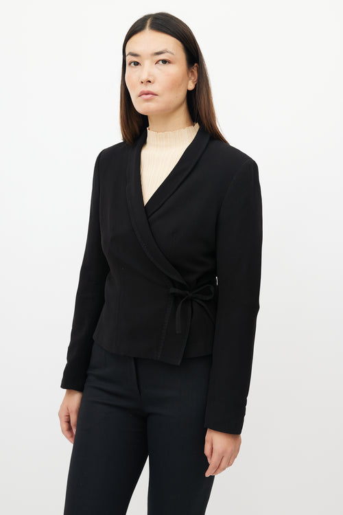 Max Mara Black Shawl Tie Blazer