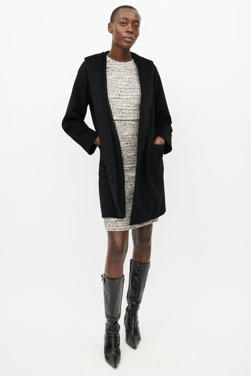 Max Mara Black Hooded Cashmere Coat