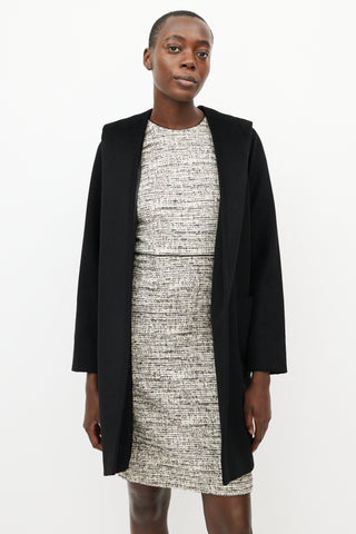 Max Mara Black Hooded Cashmere Coat