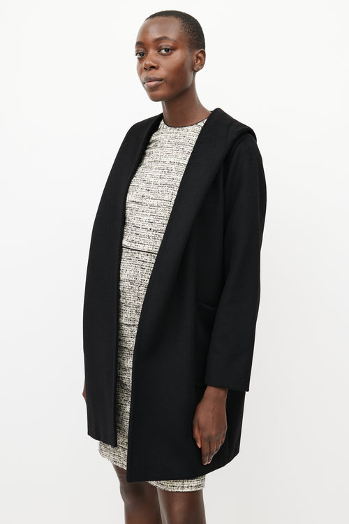 Max Mara Black Hooded Cashmere Coat