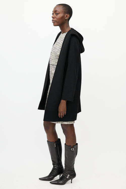 Max Mara Black Hooded Cashmere Coat