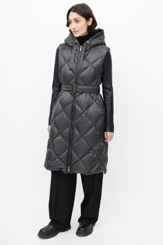 Max Mara Black Hooded Puffer Vest