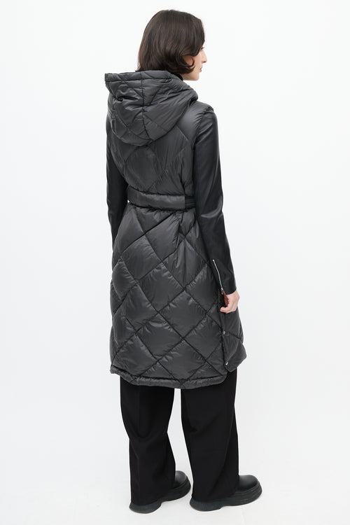 Max Mara Black Hooded Puffer Vest