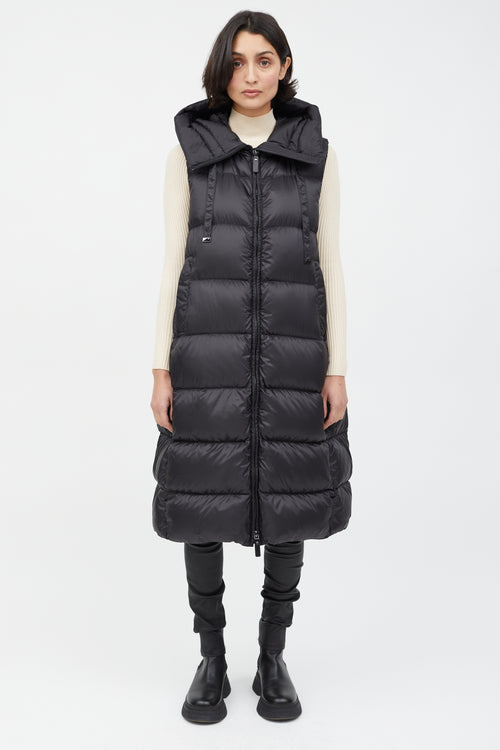 Max Mara Black Puffer Long Vest