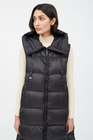 Max Mara Black Puffer Long Vest