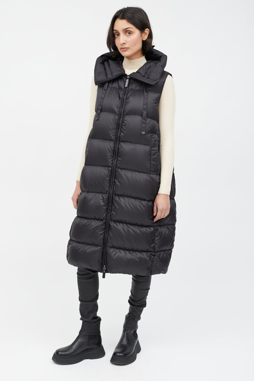 Max Mara Black Puffer Long Vest