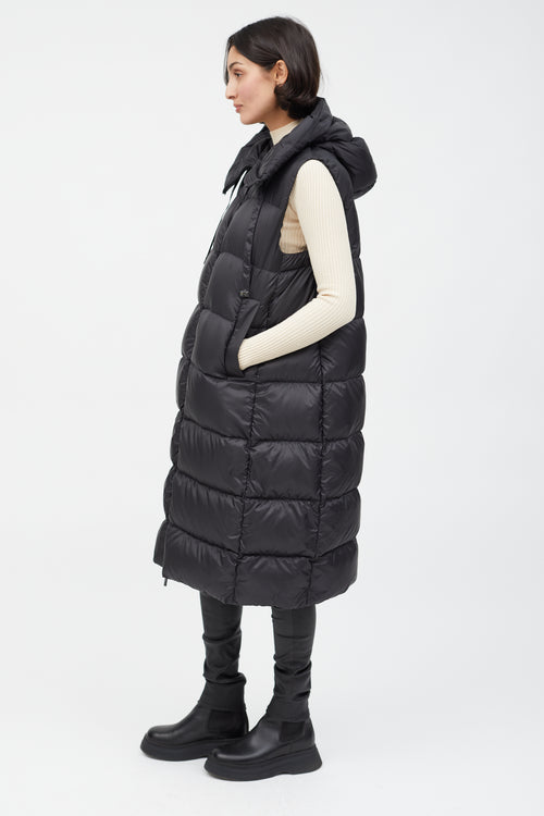 Max Mara Black Puffer Long Vest