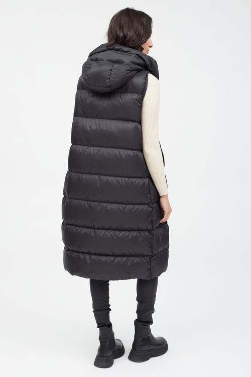 Max Mara Black Puffer Long Vest