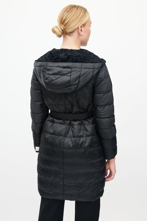 Max Mara Black Quilted Reversible Down Coat