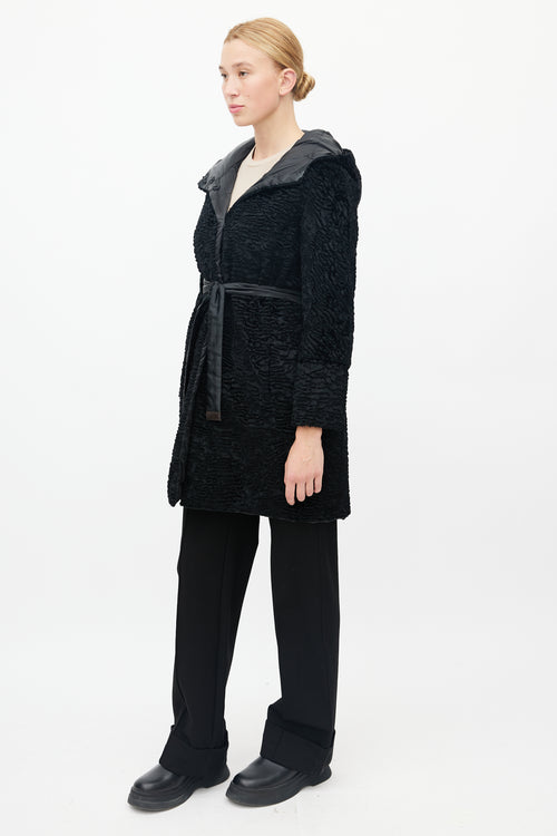 Max Mara Black Quilted Reversible Down Coat