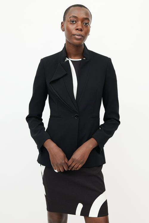 Max Mara Black Ruffled Blazer